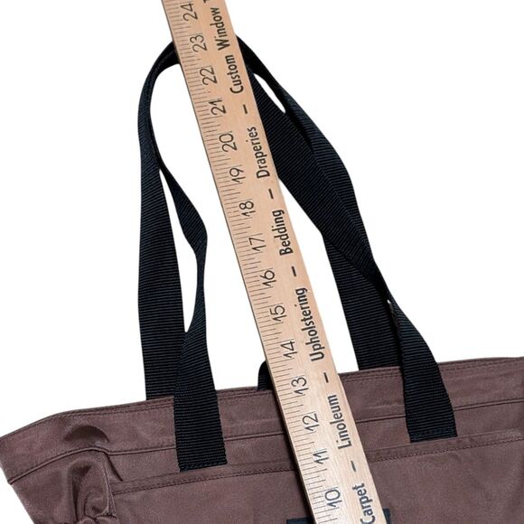 Vintage Polo Sport by Ralph Lauren Brown tote Bag Logo spell out brown laptop - Picture 5 of 10